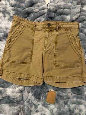 Anthropologie Khaki Utility Patch-Pocket Shorts